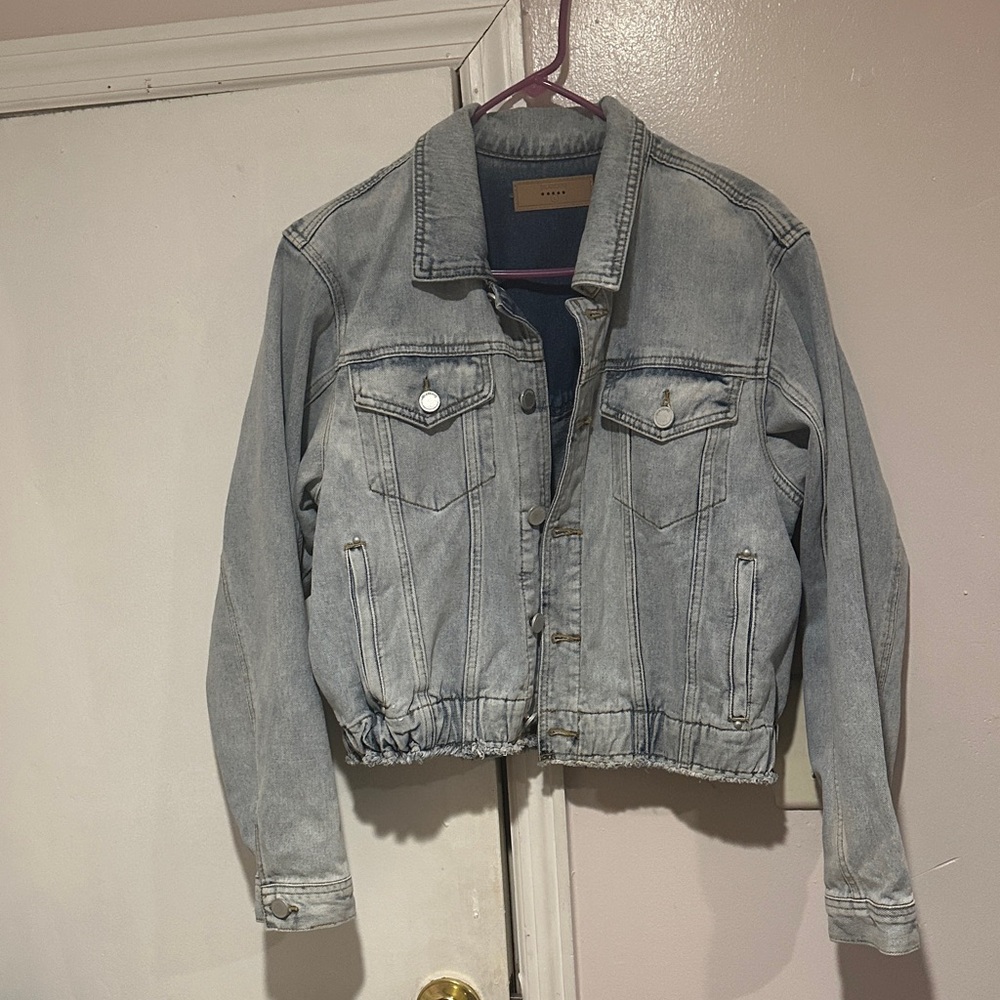 Blank NYC Denim Jacket with Tan Label